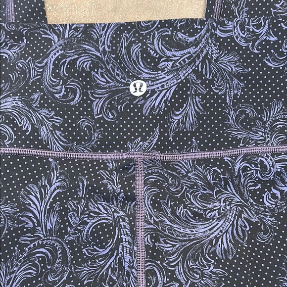 Lululemon Athletica Black and Purple Patterned Leggings - Picture 2 of 4